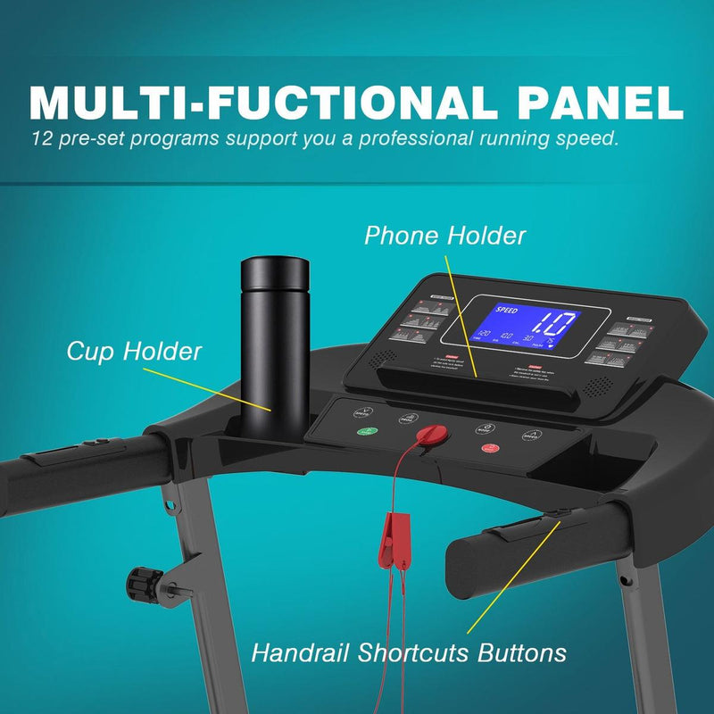 Home Use Max 250 LBS Capacity Incline Multi-function Foldable Electric Treadmill