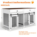 Large Dog Crate, Water Resistant Indoor Pets Furniture Double Dog Crates - Brown White by HouseOfZazla