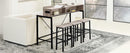 59 Inch Bar Table with Stools and LED Light