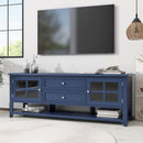 TV Stand, Entertainment Center With Dual Drawers And Hidden Storage, Cabinet With Soft Closing Doors And Sleek Panel Design by HouseOfZazla