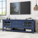 TV Stand, Entertainment Center With Dual Drawers And Hidden Storage, Cabinet With Soft Closing Doors And Sleek Panel Design by Unique Piece Furniture