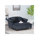 Upholstered Chaise Lounge With Scroll Arms, Turned Legs And 2 Pillows by HouseOfZazla