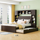 Bed With All In One Cabinet, Shelf And Sockets, Twin Long Trundle by HouseOfZazla