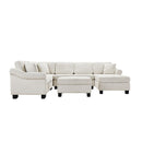 Contemporary U - Shaped Sectional Sofa With Movable Storage Ottoman by HouseOfZazla