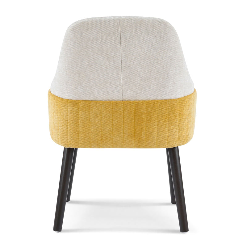 Indoor Dining Chair Set of 2 with Sturdy Frame - Beige / Yellow, photo 3 of 16