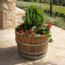 Whiskey & Wine Barrel Half-Barrel Planter — Multi-Use, Wine-Stained Oak