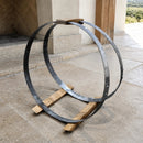 Whiskey & Wine Barrel Hoop Baskets — Hand-Bent Staves, Set of 2