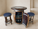 Whiskey & Wine Barrel Pub Set — Limited Colorways, Glass Top, Cabinet Storage