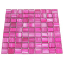 Fuchsia Pink 11x11 Glossy Matte Square Glass Mosaic Tile (5 pack, 4.43 sq ft/case)