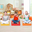 6 Pieces 15 Inches Square Toddler Floor Cushions Flexible Soft Foam Seating with Handles by LJGDeals
