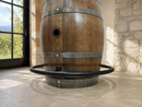 Whiskey & Wine Barrel Foot Rail — Solid Oak Staves, Fits 53–59 Gal Barrels