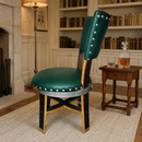 Whiskey & Wine Barrel Stave Dining Chair — Grey or Green Upholstery