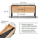 18" x 60" Raised Garden Bed - 30" TALL / Select Grade by Cedar Planters
