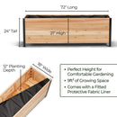 18" x 72" Planter Box - 24" TALL / Select Grade by Cedar Planters