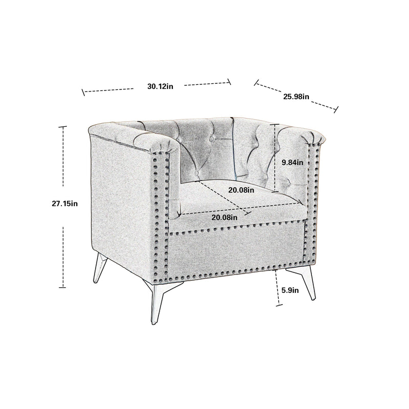 Accent Chair Living Room Chairs Single Sofa Chair,Arm Chairs with Linen Fabric, Mid Century Accent Arm Chairs Comfy Reading Lounge Club Armchair for Bedroom Office Study