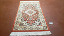 3x5 Red Chinese Plush Rug, Hand Knotted Soft Wool Carpet, Medallion Rug, Fine Vintage Rug, 120 Line, Small Area Rug