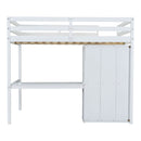 Loft Bed With Built In Wardrobe, Desk, Shelves And Drawers by Unique Piece Furniture