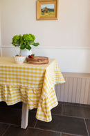 Yellow Ruffled Gingham Tablecloth by Galley & Fen