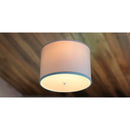 14"W Moderne Flush Mount Conversion Kit White Fabric Drum Lampshade by LampsUSA