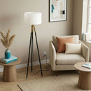 Sway - Floor Lamp With On / Off Switch Triple Legs Shade - Black / Gold / White by HouseOfZazla
