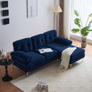 83" Modern Sectional Sofas Couches Velvet L Shaped Couches for Living Room, Bedroom, Blue