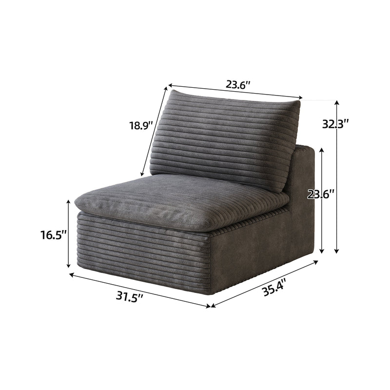 1 Middle Seat Sofa - Dark Fabric, photo 6 of 7