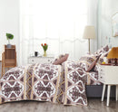 DaDa Bedding Majestic Oriental Kilim Bedspread - Royal Persian Traditional Design Intricate Ornate Ornament Print Coverlet w/ Shams