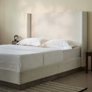 Hosford - Minimalist Upholstered Wingback Bed With Wood Base Platform