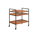 Oaken Honey Oak & Black Finish Serving Cart by HouseOfZazla