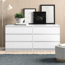 6 Drawer Double Dresser For Bedroom Living Room Hallway - White by HouseOfZazla