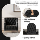 55.5" Modern Sofa Dutch Plush Upholstered Sofa with Metal Legs, Button Tufted Back Black