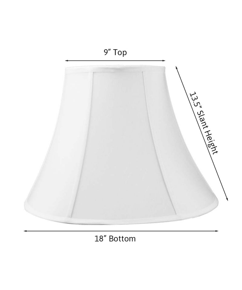 18"W x 14"H White Bell Shantung Lampshade