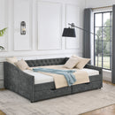 Upholstered Tufted Daybed With Drawers, Waved Arms by Unique Piece Furniture