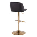 Toriano - Contemporary Adjustable Barstool With Swivel With Rounded T Footrest (Set of 2) by HouseOfZazla