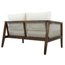 Outdoor Loveseat and Coffee Table Set, Acacia Wood Frame with Rope Detail by HouseOfZazla