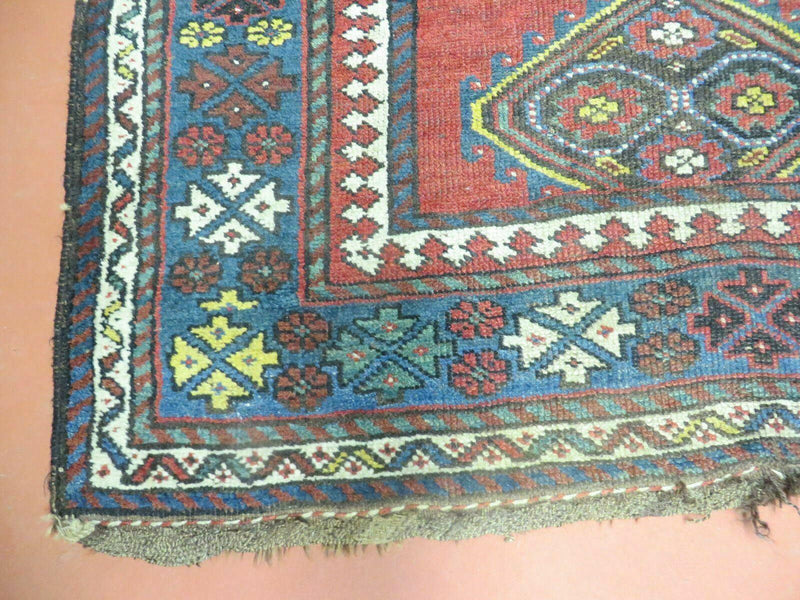 3' X 6' Antique 1920s Handmade Caucasian Karabagh Ganjeh Talesh Wool Rug Nice
