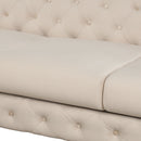 40.5" Velvet Upholstered Accent Sofa, Modern Single Sofa Chair with Button Tufted Back, Modern Single Couch for Living Room, Bedroom, or Small Space, Beige