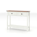 Farmhouse Style Console Table With 2 Drawers And Bottom Storage Shelf by HouseOfZazla