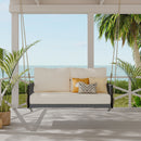 Outdoor Swing Sofa With Soft Cushions For Patio - Beige by HouseOfZazla