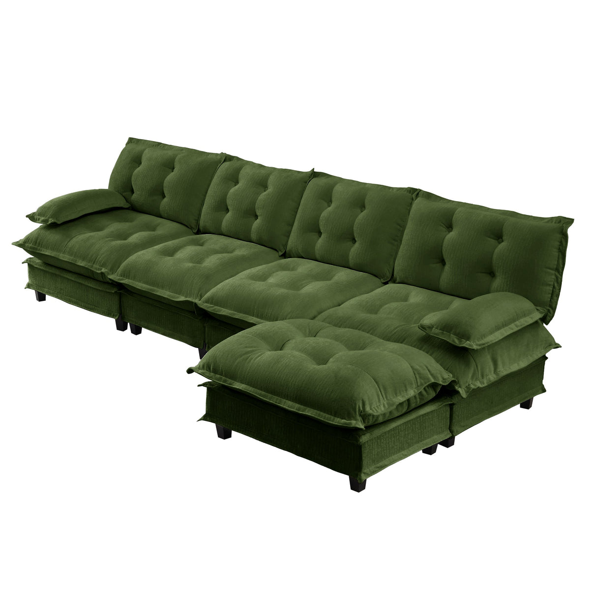 138" L Shaped Modern Sofa Modular Sectional Cloud Couch with Ottoman, photo 8 of 10