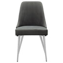Padded Side Chair Of 2) With Upholstered Seat And Polished - Gray