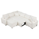 Sectional Sofa Pull-Out Sofa Bed Sleeper With A Storage Ottoman, Three Pillows And Charging Devices For Living Room by HouseOfZazla