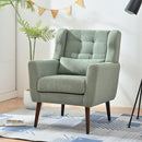 Modern Accent Chair, Teddy Fabric Living Room Chairs Comfy Reading Chair, Mid Century Accent Chair, Lounge Arm Chairs Armchair For Living Room Bedroom - Light Green by HouseOfZazla