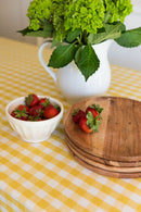 Yellow Ruffled Gingham Tablecloth by Galley & Fen