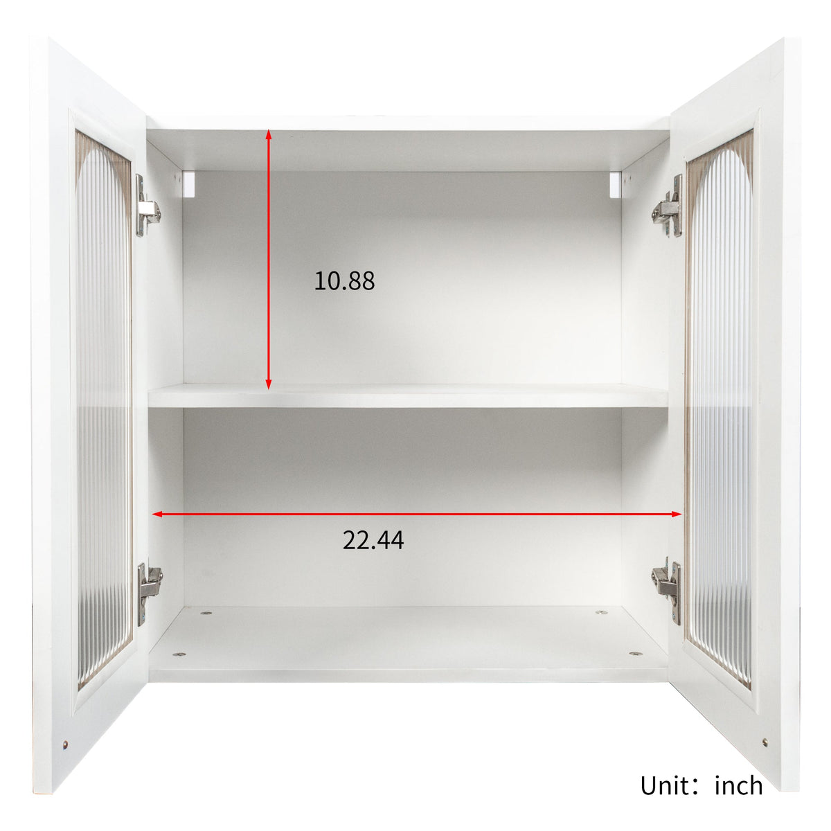 Wall Cabinet with Arched Glass Door and Adjustable Shelves, photo 6 of 10