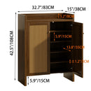 Rattan Shoe Cabinet with Doors, 6-Tier Storage Organizer