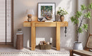 TREXM Rustic Minimalist Console Table with Hidden Drawer