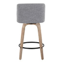 Toriano - Contemporary Fixed-Height Counter Stool & Swivel With Round Footrest (Set of 2)