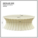 35.04 Inch Oval Coffee Table - Vintage Sturdy Fiberglass