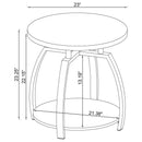 Dacre 2-piece Round Coffee and End Table Set Dark Charcoal